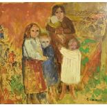 Reginald William (Reg) Gammon (1894-1997) - 'Homeless', a mother and her four children, signed '