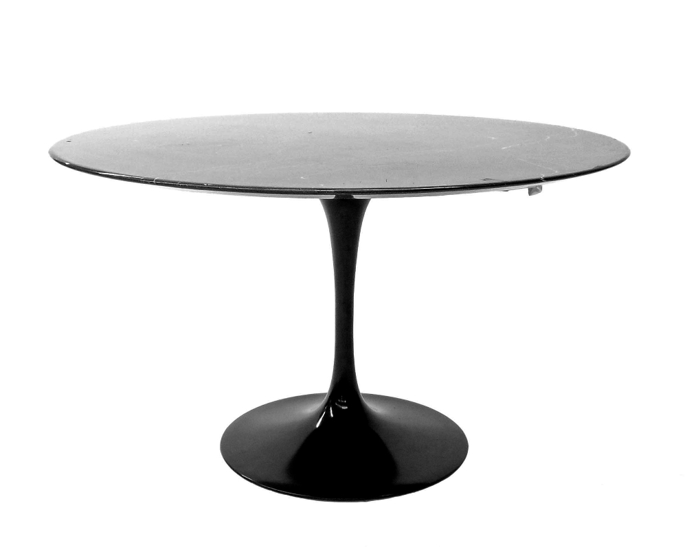 Eero Saarinen and Florence Knoll - Nero Marquinia marble top coffee table, with black lacquered