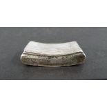 George III silver snuff box of curved rectangular form with engine turned decoration, maker
