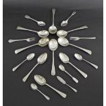 Set of six silver Old English pattern soup spoons, maker James Deakin & Sons, Sheffield 1933, 11.6oz