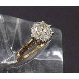 18ct round brilliant-cut solitaire diamond ring, estimated 3.1ct approx, clarity I1-I2, colour I/