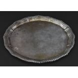 Mappin & Webb silver circular salver, with a rope twist shaped border, Sheffield 1925, 8.25"