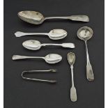 George III silver fiddle pattern serving spoon, Edinburgh 1817, 1.8oz approx; George III silver