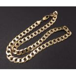 Heavy 9ct curb link necklet, 59.6gm, 20" long
