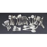 Mappin & Webb silver suite of cutlery, comprising six forks, eight dessert forks, eight fish