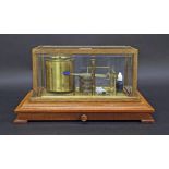 Oak cased barograph by Negretti and Zambra, Made in England, model no. 4134, 8.5" high, 9.5" deep,