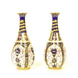 Pair of Royal Crown Derby Imari baluster vases, pattern 1128, 6.25" high