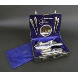 Small cased silver vanity set, Birmingham 1923