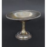 Edwardian circular silver small comport with gadrooned banding, maker William Neale & Son,