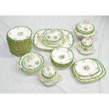 Large extensive 19th century porcelain dinner service, possibly by Coalport, comprising tureens,