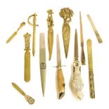 Paper knives/letter openers - various novelty metal examples (12)