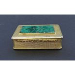 Fine early Victorian silver-gilt engine turned snuff box of rectangular form inset to the top with