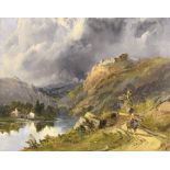 William Oliver (1805-1853) - 'View in Devonshire', but more likely to be a view in Italy, signed and