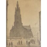 After Laurence Stephen Lowry R.A (1887-1976) - 'St Simon's Church', proof signed in pencil and