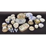 Mixed selection of assorted Chinese porcelain to include miniature blue and white vases, tea