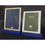 Harrods sterling silver large photograph frame, London 1992, 7.5" x 9.5", with original box;