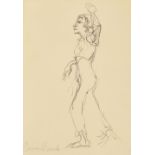 Brian Bourke (b.1936) - Standing figure, signed artist's proof, numbered 82/100, black and white