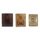 Russian School (18th/19th century) - icon of a religious male saint, inscribed, oil with some