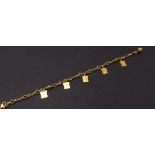 Yellow gold bracelet, stamped 916, 7.2gm, 7" long