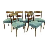 Set of six 19th century mahogany dining chairs, the horizontal splats decorated with ovals, over