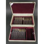 Dutch silver cased canteen of cutlery, sixty pieces, hallmarks for 1905, the case 15.5" wide,