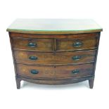 19th century mahogany bowfront chest of drawers, with two short over two graduated long drawers over