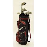 TaylorMade set of golf clubs including a full set of irons and driver, also Cleveland wedge,