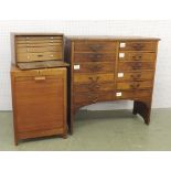 Wooden chest of twelve drawers, 37'' high, 15.25'' deep, 36.5'' wide