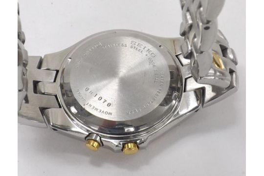 Seiko 50M Kinetic Indicator two tone bracelet watch, ref. 5M62-0A89, 38mm  (3ER0HY) . Condition