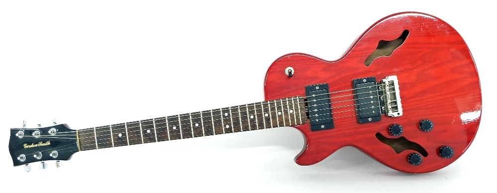 Perry Bamonte - Gordon Smith hollow body left-handed electric guitar, made in Britain, with Patent