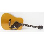 Saxon Western Model no. 823 acoustic guitar, made in Japan, mahogany back and sides with many