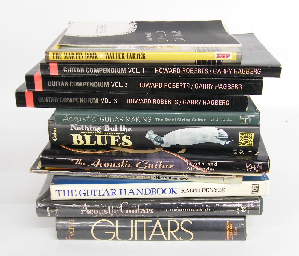 Twelve books concerning various aspects of guitars, their history and playing (12)