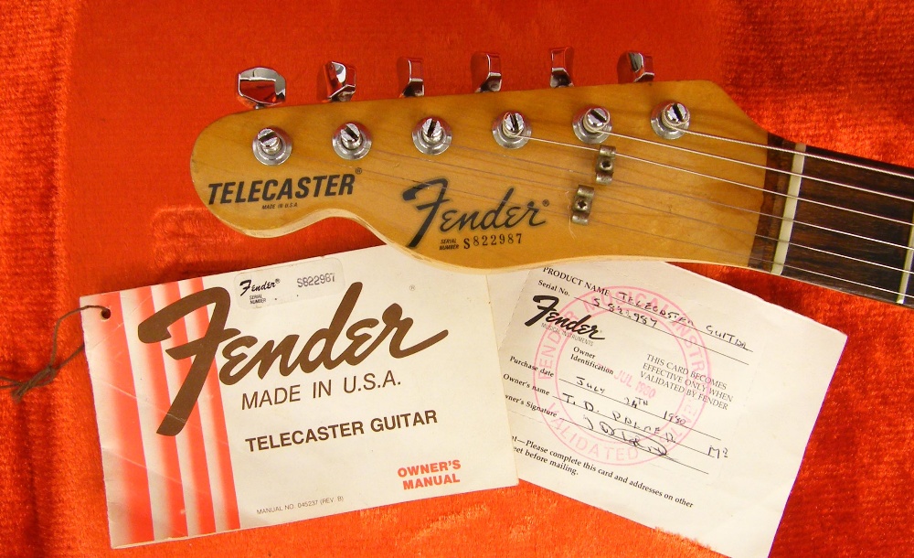 Perry Bamonte - 1978 Fender Telecaster left-handed electric guitar, made in USA, ser. no. S8xxxx7, - Image 3 of 3