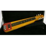 Lap guitar with custom finish, case, condition: fair