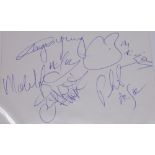 AC/DC - original set of band autographs Signed by Bon Scott, Angus Young, Malcolm Young, Cliff