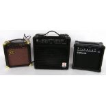 Eden Metromix CM15 15 watt guitar amplifier; together with an SX 10 watt guitar amplifier and a C.