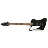 Perry Bamonte - Tokai TB48 left-handed bass guitar, black finish, electrics in working order,
