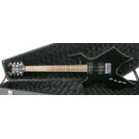 B.C. Rich Platinum Series Warlock left-handed electric guitar, black finish, small chip to one of