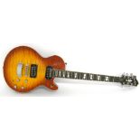 Hagstrom Select Super Swede electric guitar, made in China, ser. no. M11xxxxx9, quilted amber