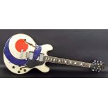 Aria TA50 hollow body electric guitar, mod finish with minor surface imperfections, electrics in