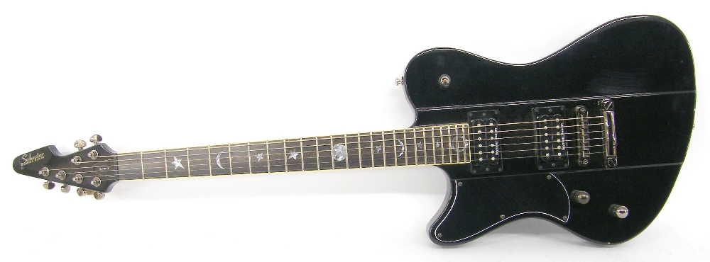 Perry Bamonte - 2003 Schecter Diamond Series Ultra-X left-handed baritone electric guitar, black