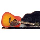 1966/9 Gibson Hummingbird acoustic guitar, made in USA, ser. no. 8xxxx2, cherry sunburst finish with