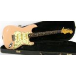 1996 Fender '62 reissue Stratocaster electric guitar, made in Japan, ser. no. V0xxxx9, pink finish
