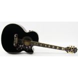 2015 Epiphone EJ-200SCE electro acoustic guitar, ser. no. 15xxxxxxx46, black finish, electrics in