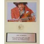 Jimi Hendrix - Shavings from the 1967 Zemaitis twelve string acoustic guitar, as played by Jimi