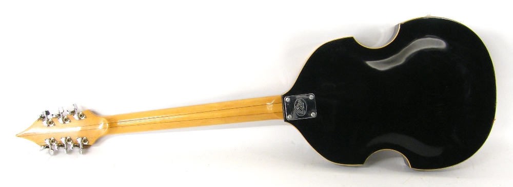 Perry Bamonte - Rare Eko violin twelve string left-handed electric guitar, black finish with - Image 2 of 2