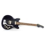 1960s Hofner Colorama electric guitar, made in Germany, refinished in black, finish with various