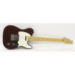 2008 Fender Telecaster electric guitar, made in Mexico, wine red finish with minor surface