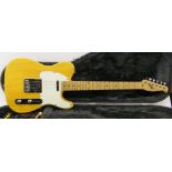 Fenix by Young Chang electric guitar, made in Korea, ser. no. E7xxxx2, yellow finish with many
