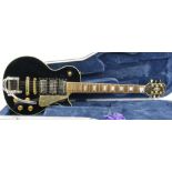 Epiphone Les Paul Custom three pickup electric guitar, ser. no. I98xxxxx9, black finish with various